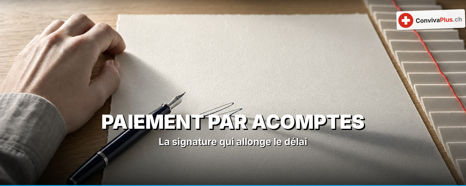 Convention de paiement par acomptes Suisse : modèle Word et PDF avec horloge de prescription