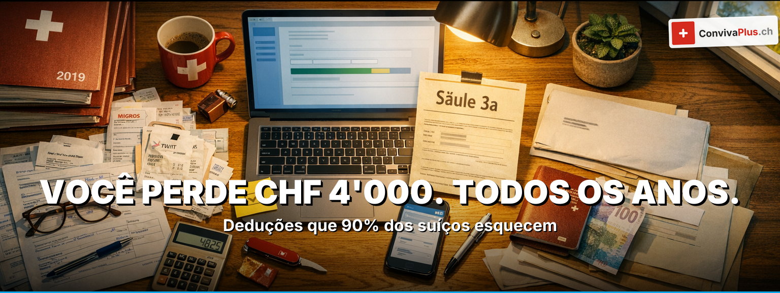 Declaração fiscal Suíça 2026 – guia com prazos, deduções e calculadora