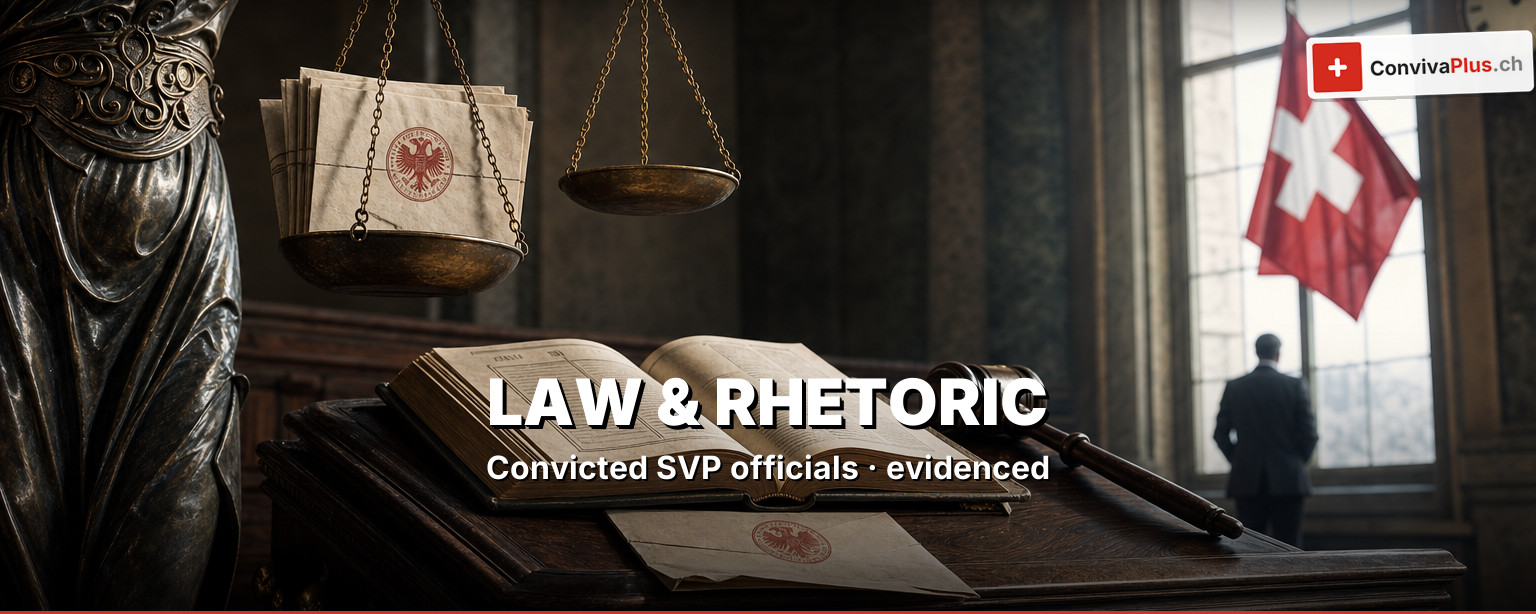 Law-and-order party, its own records: the SVP officials convicted by final judgment, fact-checked