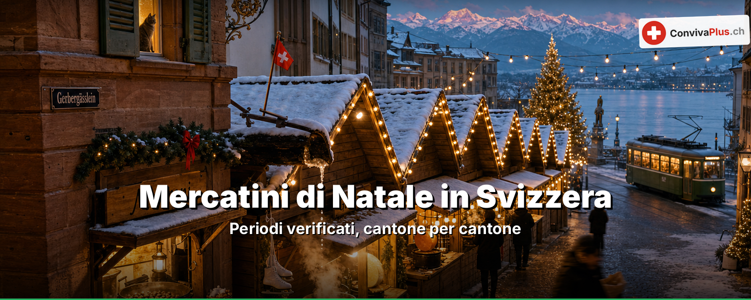 Mercatini di Natale in Svizzera 2026: 23 periodi verificati — e il giorno più denso della stagione